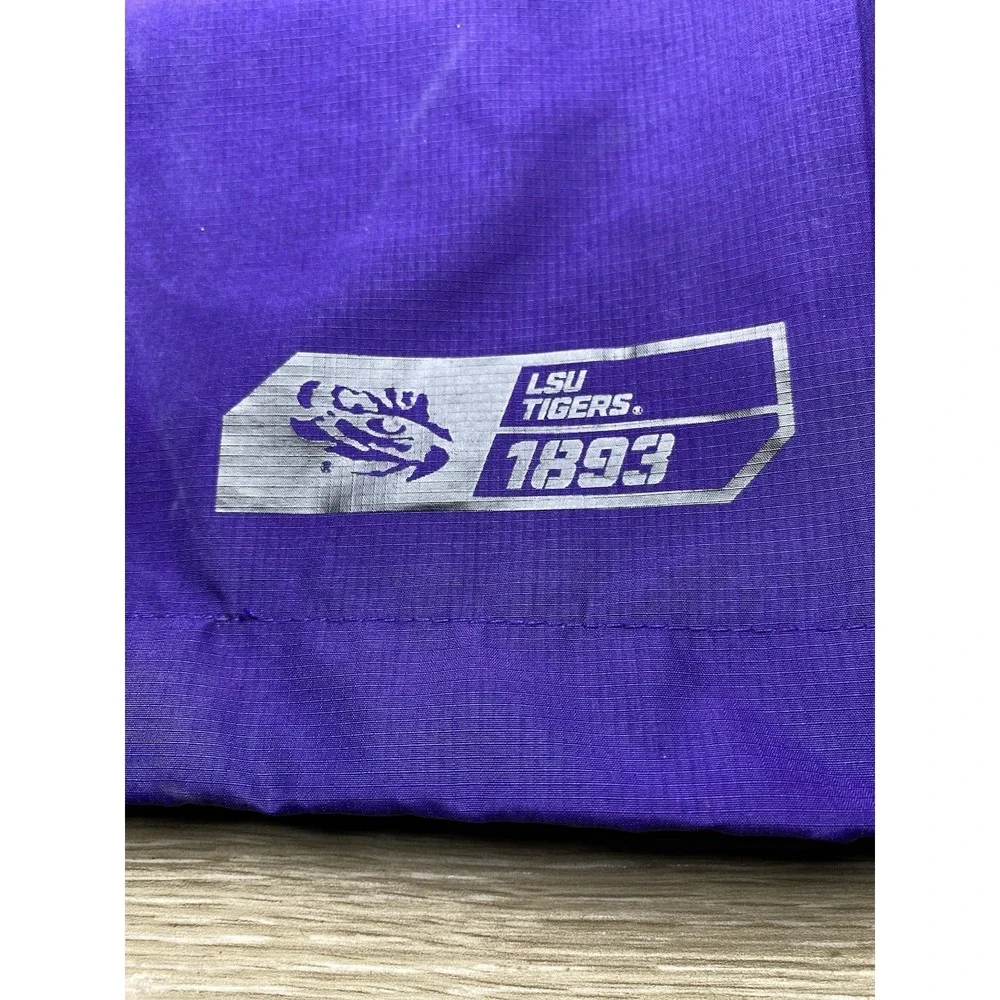 Men's LARGE Nike LSU Tigers Team Issued Jacket Pullover Dri-Fit Storm-Fit Purple